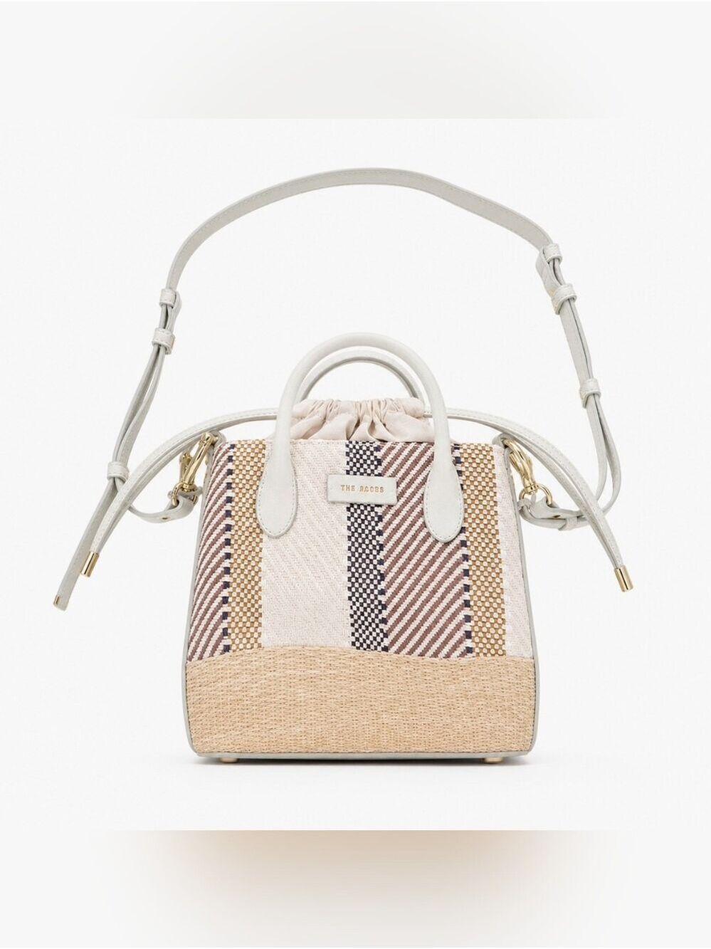 Ted Baker London Mini Cylinder Bucket Bag Woven Raffia In Nude